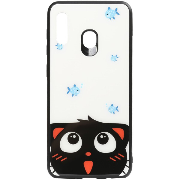 

Чехол-накладка TOTO Cartoon Print Glass Case Huawei Y7 2019 Cat and fish