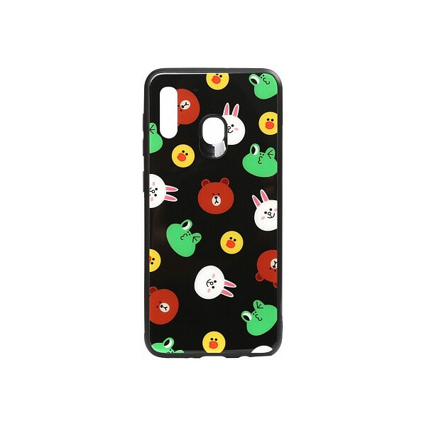 

Чехол-накладка TOTO Cartoon Print Glass Case Huawei Y7 2019 Line friends Black'