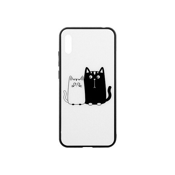 

Чехол-накладка TOTO Cartoon Print Glass Case Huawei Y6 2019 Cats White/Black'