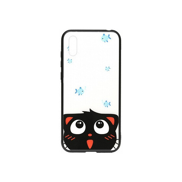 

Чехол-накладка TOTO Cartoon Print Glass Case Huawei Y6 2019 Cat and fish'