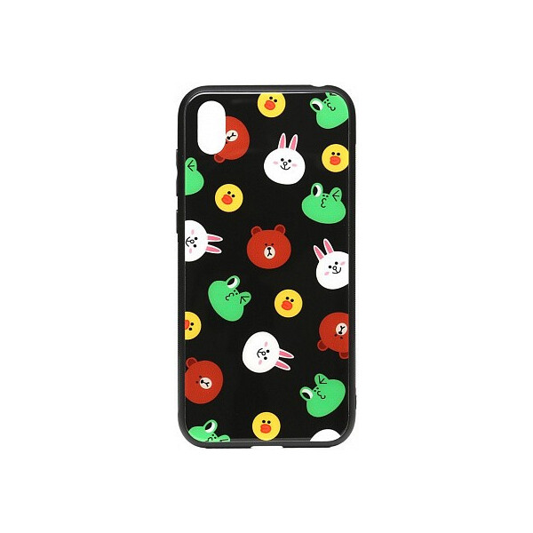 

Чехол-накладка TOTO Cartoon Print Glass Case Huawei Y5 2019 Line friends Black'