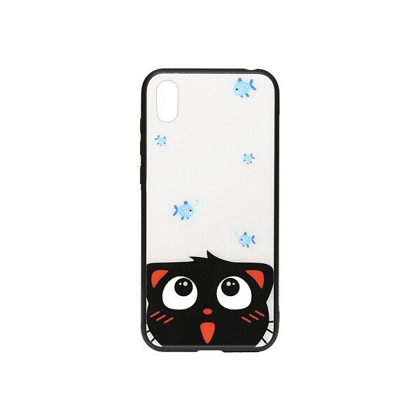 

Чехол-накладка TOTO Cartoon Print Glass Case Huawei Y5 2019 Cat and fish'