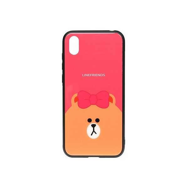 

Чехол-накладка TOTO Cartoon Print Glass Case Huawei Y5 2019 Line friends Brown'
