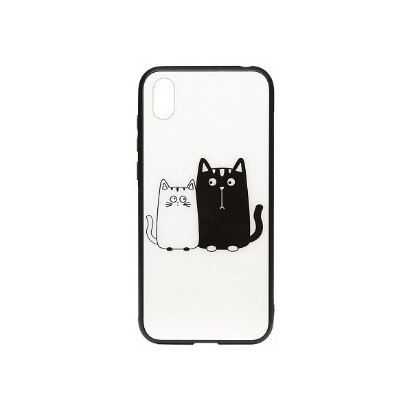 

Чехол-накладка TOTO Cartoon Print Glass Case Huawei Y5 2019 Cats White/Black'