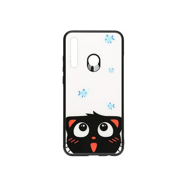 

Чехол-накладка TOTO Cartoon Print Glass Case Huawei P Smart Z Cat and fish'