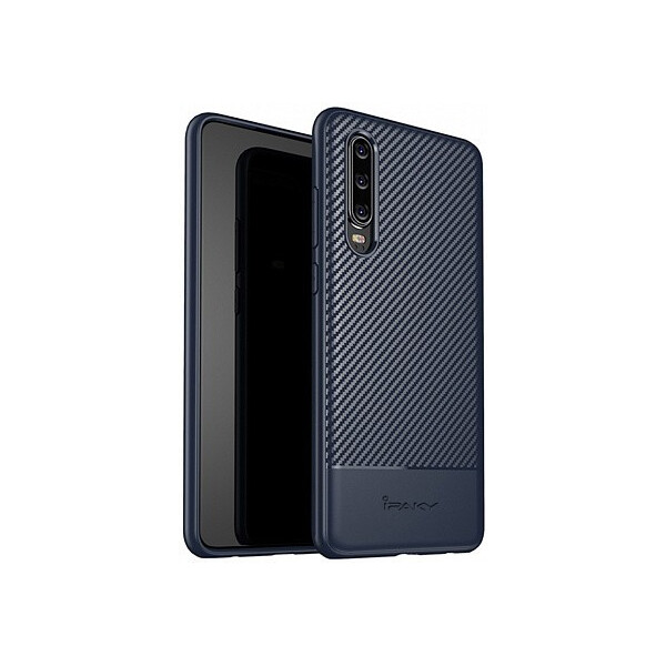 

Чехол-накладка Ipaky Carbon Fiber Series/TPU Case With Carbon Fiber Huawei P30 Blue'