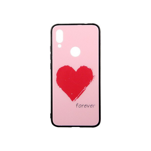 

Чехол-накладка TOTO Glass Fashionable Case Xiaomi Redmi 7 Red Heart on Pink'