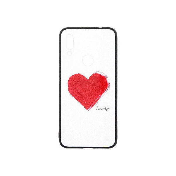 

Чехол-накладка TOTO Glass Fashionable Case Xiaomi Redmi 7 Red Heart on White'