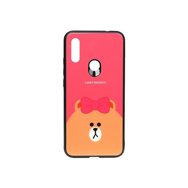 

Чехол-накладка TOTO Cartoon Print Glass Case Xiaomi Redmi 7 Line friends Brown'