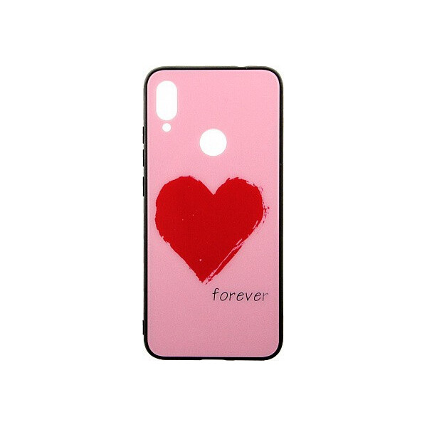 

Чехол-накладка TOTO Glass Fashionable Case Xiaomi Redmi Note 7 Red Heart on Pink'