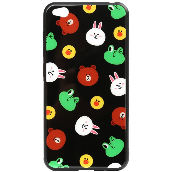 

Чехол-накладка TOTO Cartoon Print Glass Case Xiaomi Redmi Go Line friends Black