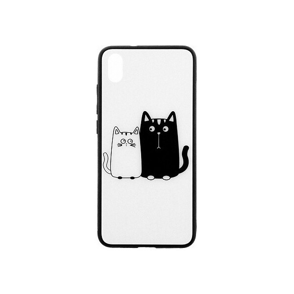 

Чехол-накладка TOTO Cartoon Print Glass Case Xiaomi Redmi 7A Cats White/Black'