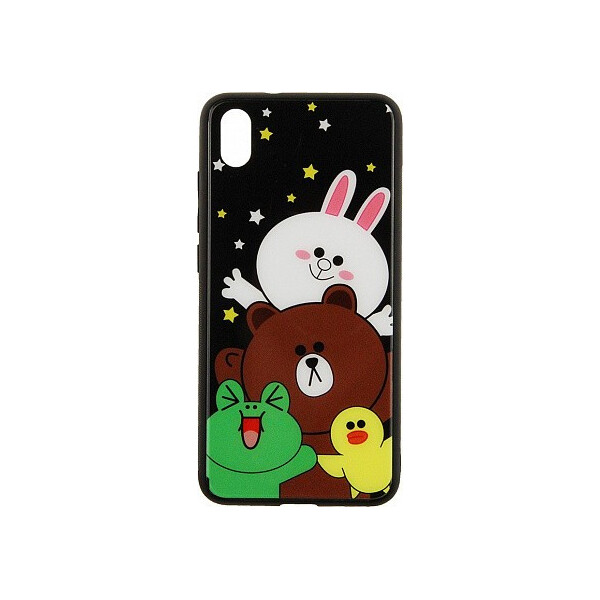 

Чехол-накладка TOTO Cartoon Print Glass Case Xiaomi Redmi 7A Line friends all about'