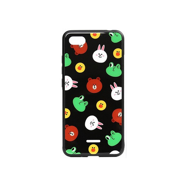 

Чехол-накладка TOTO Cartoon Print Glass Case Xiaomi Redmi 6A Line friends Black'