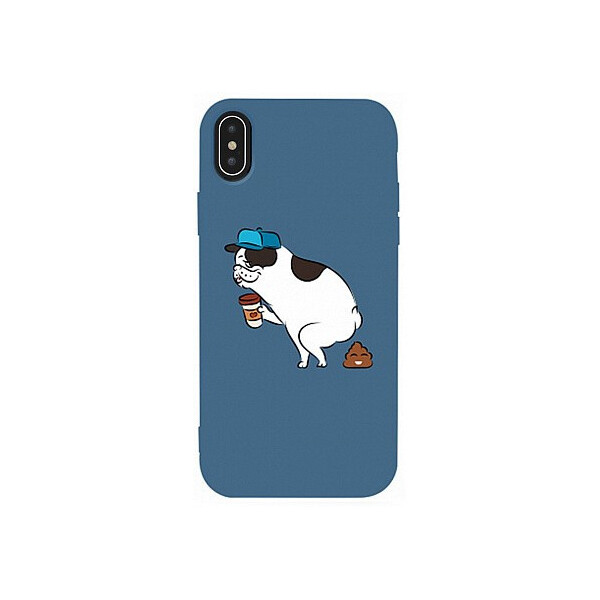 

Чехол-накладка TOTO Matt TPU 2mm Print Case Apple iPhone XS Max #50 Mops Kak Navy Blue'