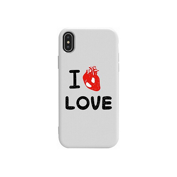 

Чехол-накладка TOTO Pure TPU 2mm Print Case Apple iPhone XS Max #42 Love Heart White'
