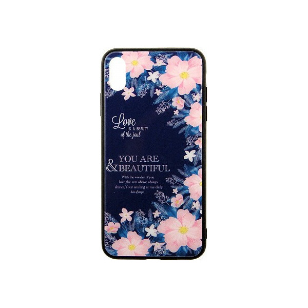

Чехол-накладка TOTO Glass Fashionable Case Apple iPhone XS Max Flower on Blue'