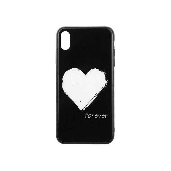 

Чехол-накладка TOTO Glass Fashionable Case Apple iPhone XS Max White Heart on Black'