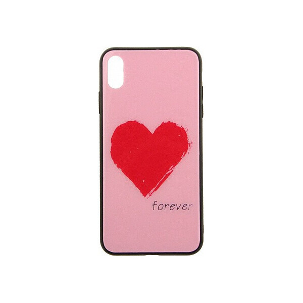 

Чехол-накладка TOTO Glass Fashionable Case Apple iPhone XS Max Red Heart on Pink'
