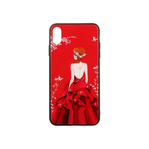 

Чехол-накладка TOTO Glass Fashionable Case Apple iPhone XS Max Red Dress Girl'