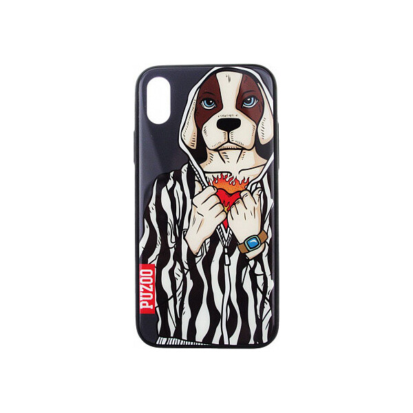 

Чехол-накладка PUZOO Glass Printing with TPU Yuppie iPhone X Uncle Deng'