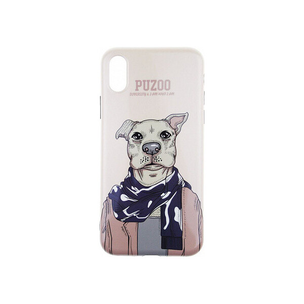 

Чехол-накладка PUZOO TPU Glossy Shiny Powder Art dog iPhone X Brown Aboo'