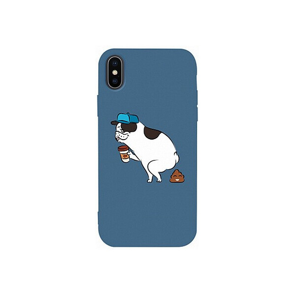 

Чехол-накладка TOTO Matt TPU 2mm Print Case Apple iPhone X/XS #50 Mops Kak Navy Blue'