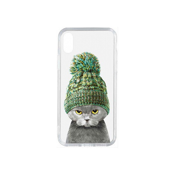 

Чехол-накладка TOTO Acrylic+TPU Print Case Apple iPhone X/XS #7 Cat In Hat Transparent'