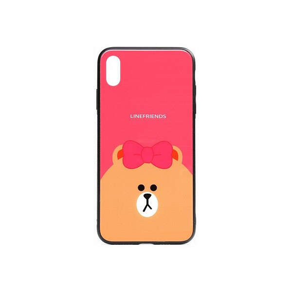 

Чехол-накладка TOTO Cartoon Print Glass Case Apple iPhone X/XS Line friends Brown'