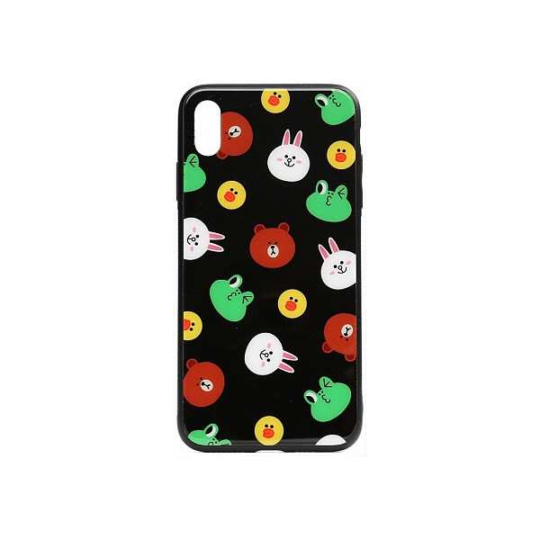 

Чехол-накладка TOTO Cartoon Print Glass Case Apple iPhone X/XS Line friends Black'