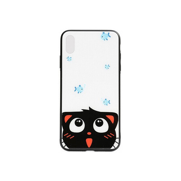 

Чехол-накладка TOTO Cartoon Print Glass Case Apple iPhone X/XS Cat and fish'