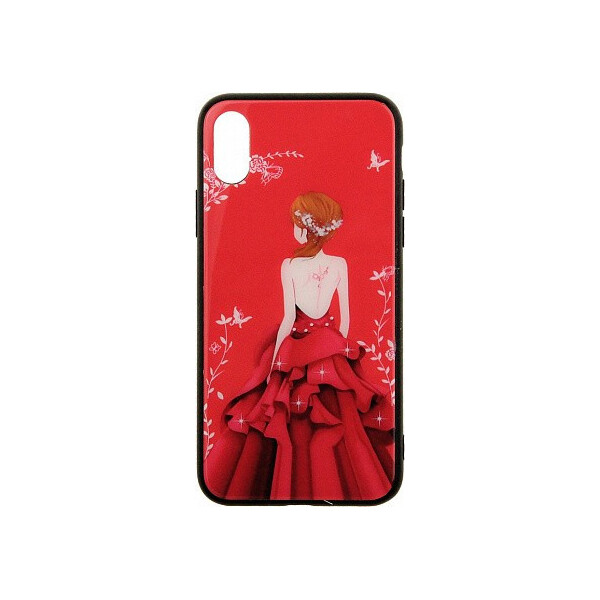 

Чехол-накладка TOTO Glass Fashionable Case Apple iPhone X Red Dress Girl'