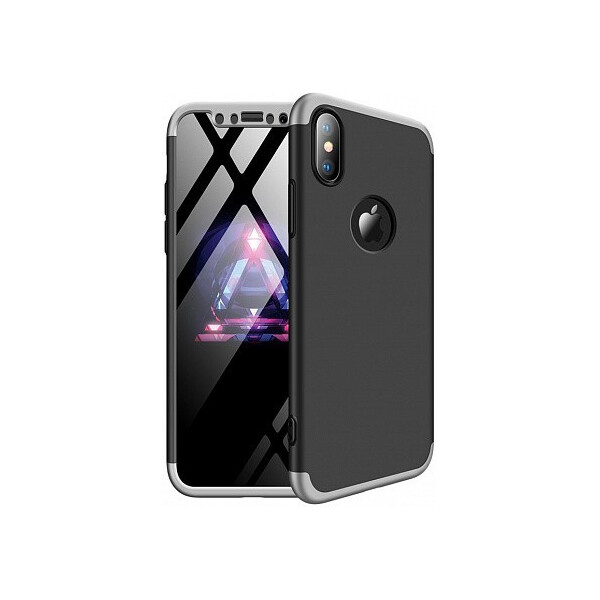 

Чехол-накладка GKK 3 in 1 Hard PC Case Apple iPhone X Silver/Black'