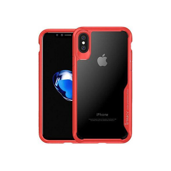 

Чехол-накладка Ipaky Cucoloris Series/TPU Frame Anti-Scratch PC Case iPhone XS Red'