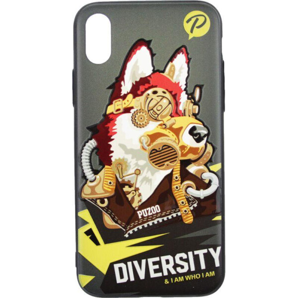 

Чехол-накладка PUZOO TPU with UV Printing Punk Phone iPhone X Black