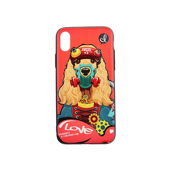 

Чехол-накладка PUZOO TPU with UV Printing Punk Phone iPhone X Red'