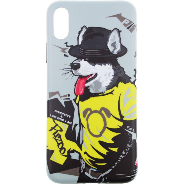 

Чехол-накладка PUZOO TPU Glossy Surface IMD Hip Hop iPhone X RAP Alaskan Grey
