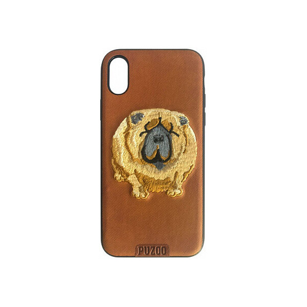 

Чехол-накладка PUZOO TPU+TPU with stitchwork craft Ballon Dog iPhone X Brown'