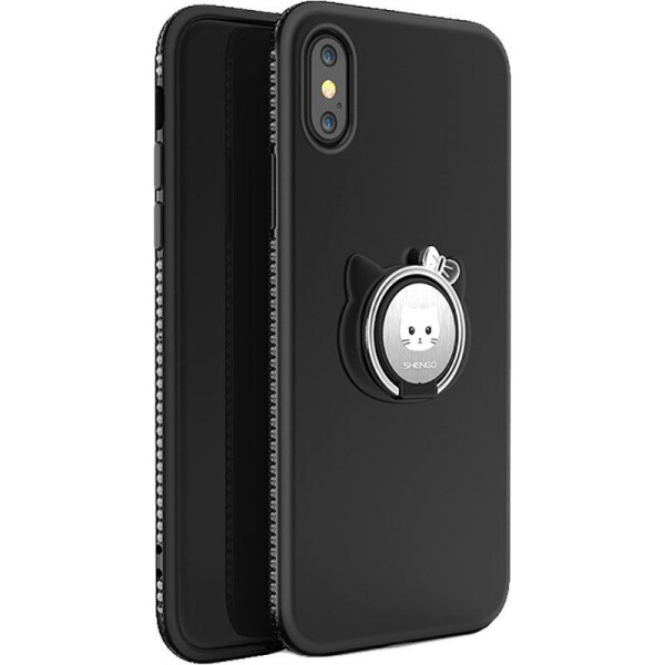 

Чехол-накладка SHENGO Soft-touch holder TPU Case iPhone X Black