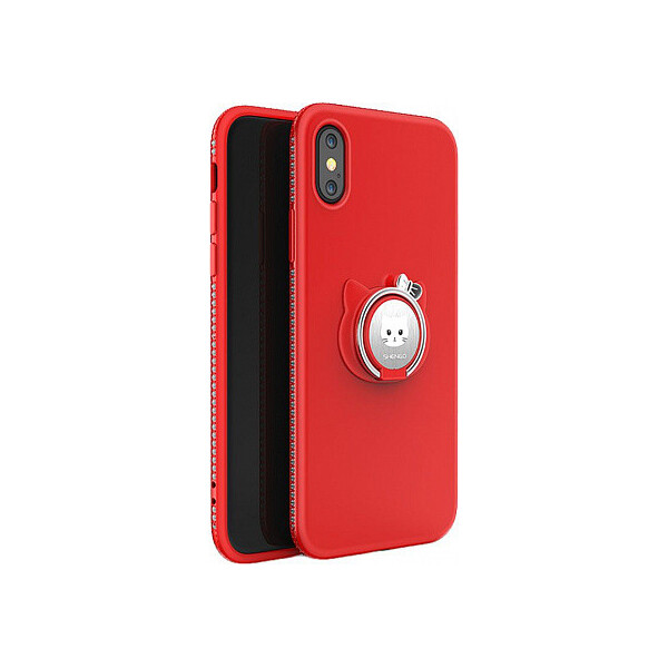 

Чехол-накладка SHENGO Soft-touch holder TPU Case iPhone X Red'