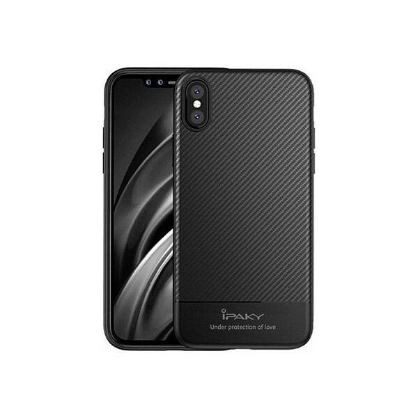 

Чехол-накладка Ipaky Carbon Fiber Series/Soft TPU Case iPhone XS Black'