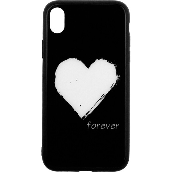 

Чехол-накладка TOTO Glass Fashionable Case Apple iPhone XR White Heart on Black