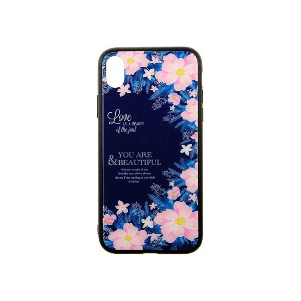 

Чехол-накладка TOTO Glass Fashionable Case Apple iPhone XR Flower on Blue'