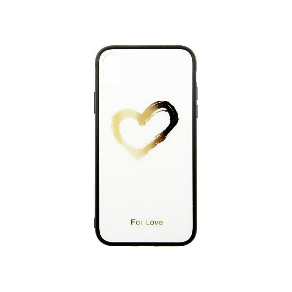 

Чехол-накладка TOTO Glass Fashionable Case Apple iPhone XR Heart on White'