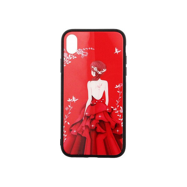

Чехол-накладка TOTO Glass Fashionable Case Apple iPhone XR Red Dress Girl'