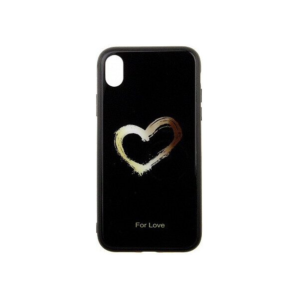 

Чехол-накладка TOTO Glass Fashionable Case Apple iPhone XR Heart on Black'