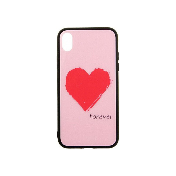

Чехол-накладка TOTO Glass Fashionable Case Apple iPhone XR Red Heart on Pink'