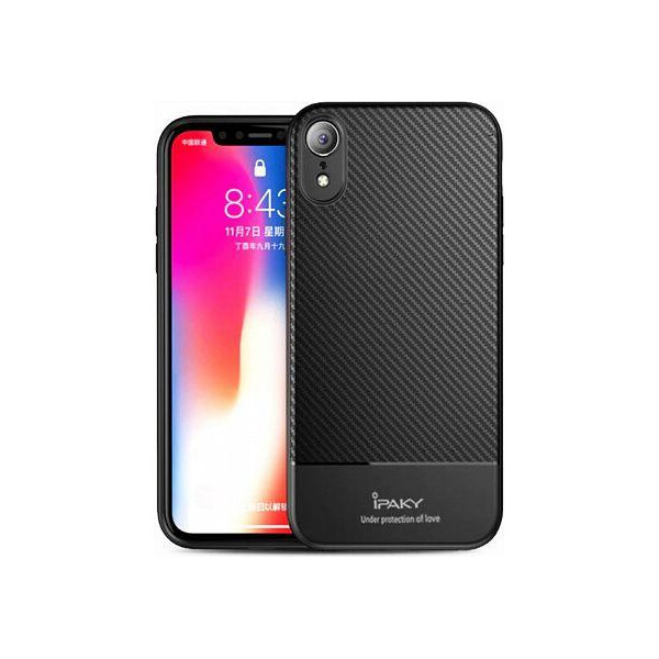 

Чехол-накладка Ipaky Carbon Fiber Series/Soft TPU Case iPhone XR Black'