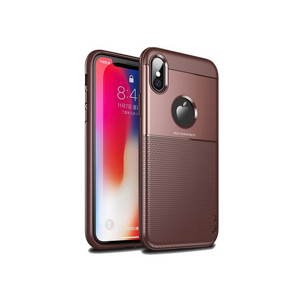 

Чехол-накладка Ipaky Shield Series/Elegant Grid Design TPU Hybrid Case Apple iPhone XS Brown'