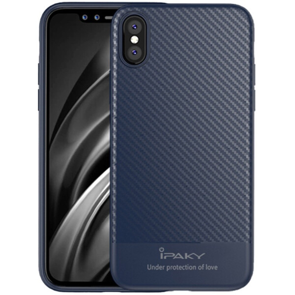 

Чехол-накладка Ipaky Carbon Fiber Series/TPU Case With Carbon Fiber Apple iPhone X Blue